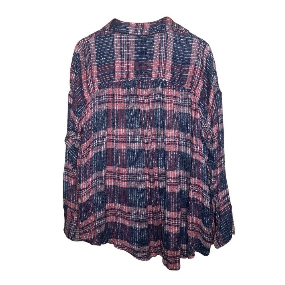 Free People Fearless Love Pink Bell Long Sleeve Tunic Top Size S Striped Boho - Picture 4 of 13